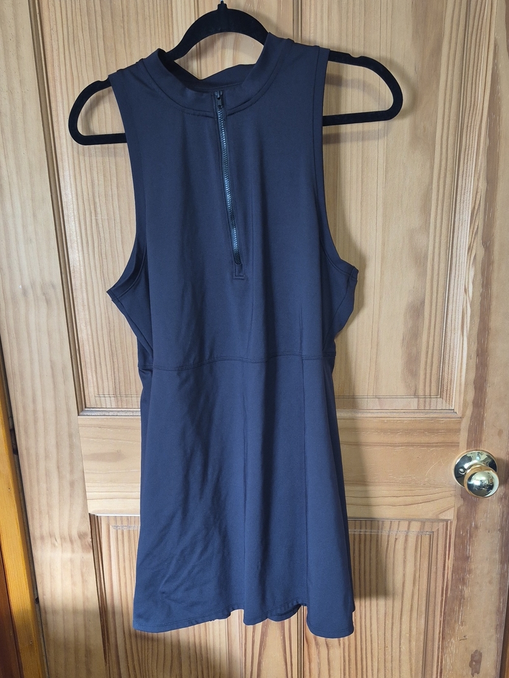 Old Navy Black Sleeveless Zip-Front A-Line Dress